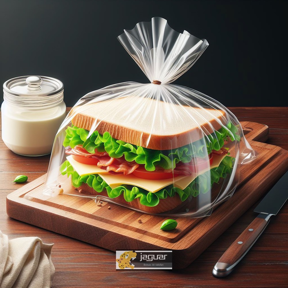 Imagen de un sandwich dentro de una bolsa de celofán